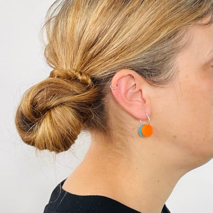 'DOUBLE' RAINBOW GLITTER & FROST DANGLE 'DOT' EARRINGS