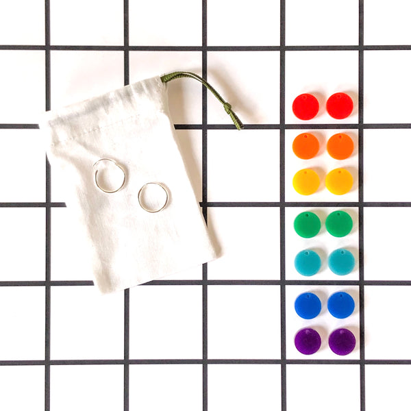RAINBOW DANGLE 'DOT' EARRINGS