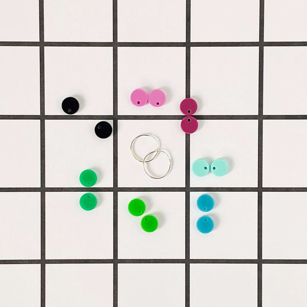 COLOURFUL MINI DANGLE 'DOT' EARRINGS