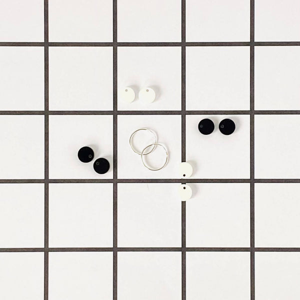 MONOCHROME MINI DANGLE 'DOT' EARRINGS