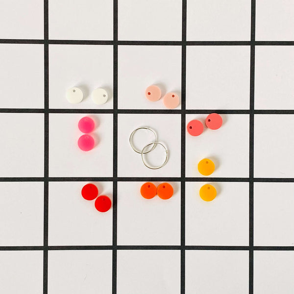 COLOURFUL MINI DANGLE 'DOT' EARRINGS