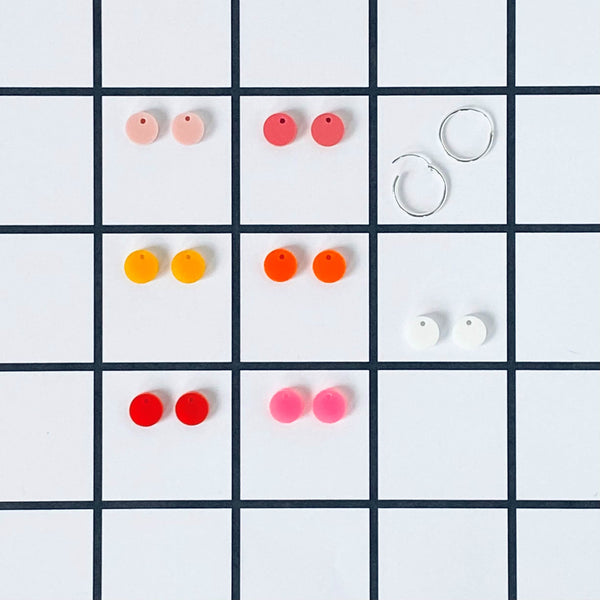 COLOURFUL MINI DANGLE 'DOT' EARRINGS
