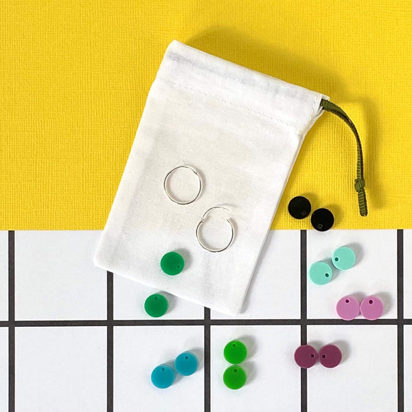 COLOURFUL MINI DANGLE 'DOT' EARRINGS