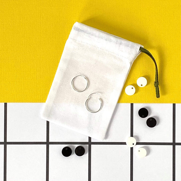 MONOCHROME MINI DANGLE 'DOT' EARRINGS