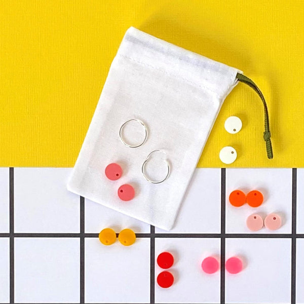 COLOURFUL MINI DANGLE 'DOT' EARRINGS