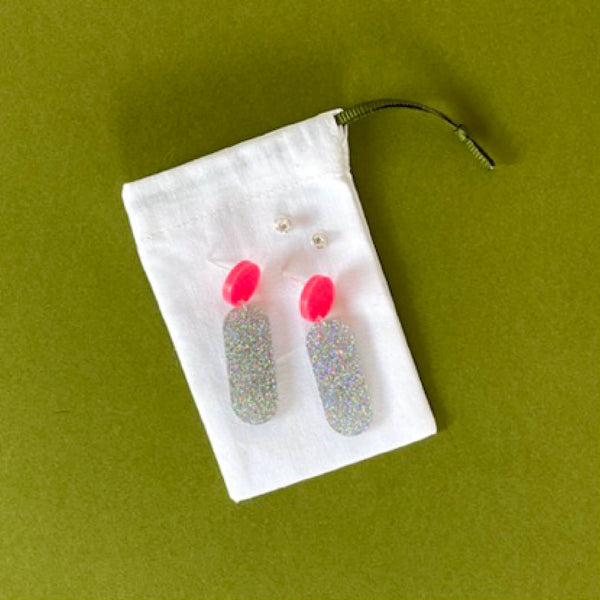 'SAMPLE' DINKY DANGLE EARRINGS