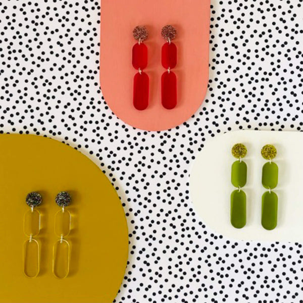 'SAMPLE' DOUBLE DANGLE EARRINGS