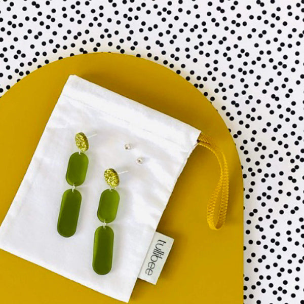 'SAMPLE' DOUBLE DANGLE EARRINGS