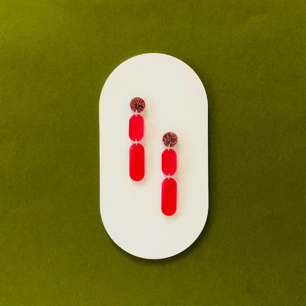 DOUBLE DANGLE GLITTER EARRINGS