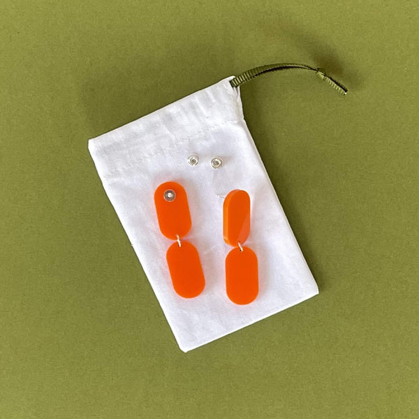 'SAMPLE' DOUBLE DINKY DANGLE EARRINGS