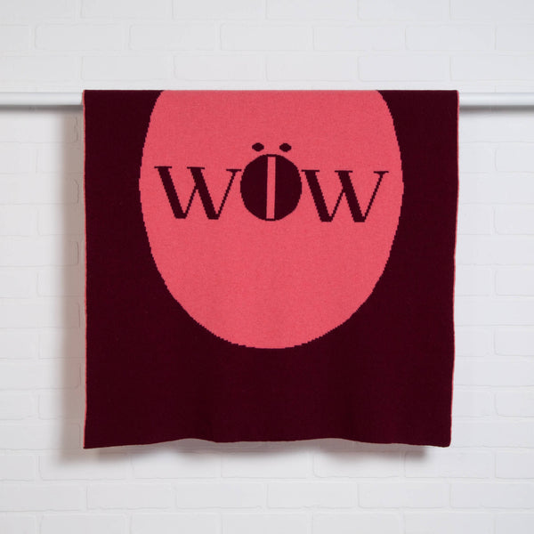 tullibee knitted blanket WOW pink hanging