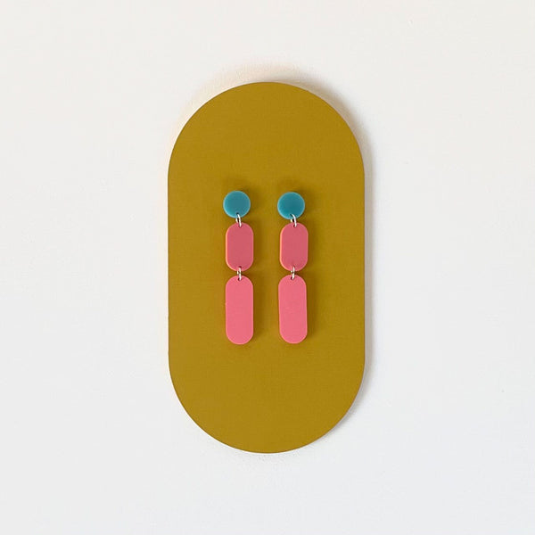 'SAMPLE' DOUBLE DANGLE EARRINGS