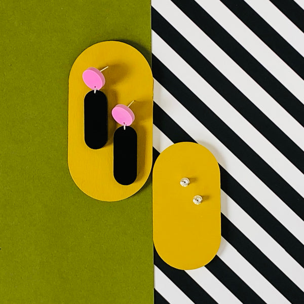 'SAMPLE' DINKY DANGLE EARRINGS